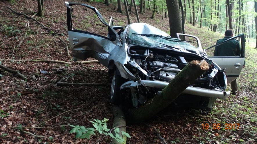 Egloffstein: Autofahrerin kracht 30 Meter in den Wald