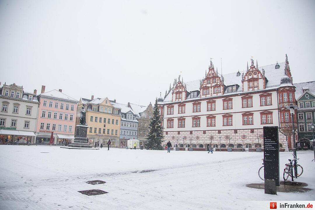 Erster Schneefall im Coburger Land