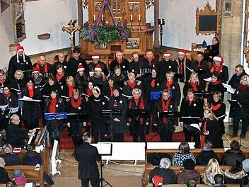 Der Route-Chor bei seinem letztjährigen Adventskonzert in der Kirche "Zur Heiligen Dreifaltigkeit" in Marktgraitz Foto: privat