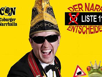 Die Coburger Narrhalla zieht mal eben in den Wahlkampf - mit provokanten Parolen und bunten Plakaten.