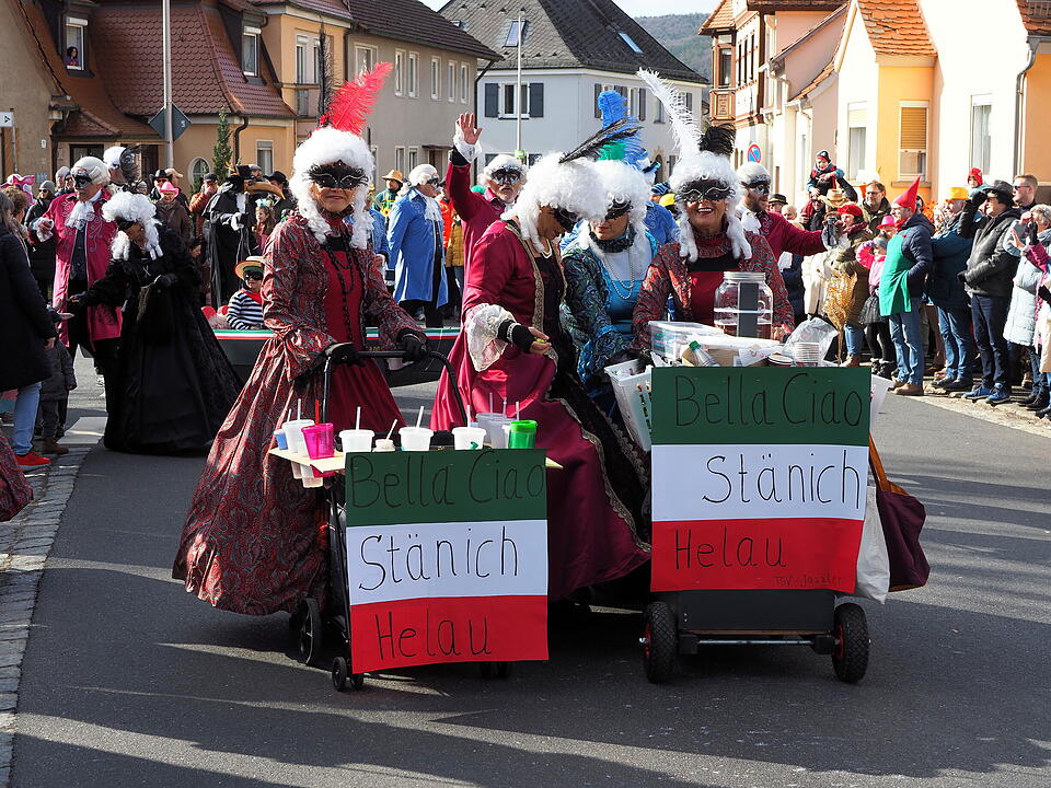 Wildes Faschingstreiben in Steinach an der Saale.