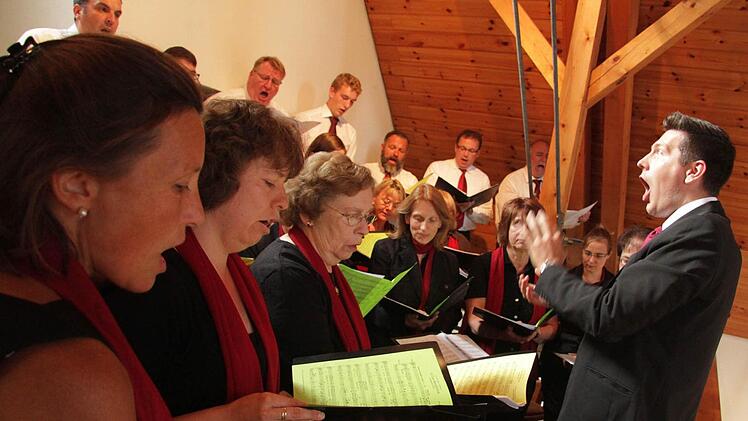 Auf der Empore der Untersteinacher Kirche herrschte drangvolle Enge. Die Stadtsteinacher Kantorei, die sich vor drei Jahren offiziell aufgelöst hatte, fand sich mit 30 Sängern wieder zusammen - und gab ein beeindruckendes Konzert. Fotos: Sonja Adam
