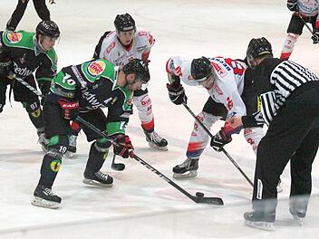 Die Alligators um Lukas Lenk und Daniel Jun (v. l.) fuhren gegen Schönheide den erhofften Sieg ein, brauchen für das Erreichen der Play-offs aber trotzdem ein kleines Wunder. Fotos: Johannes Höllein