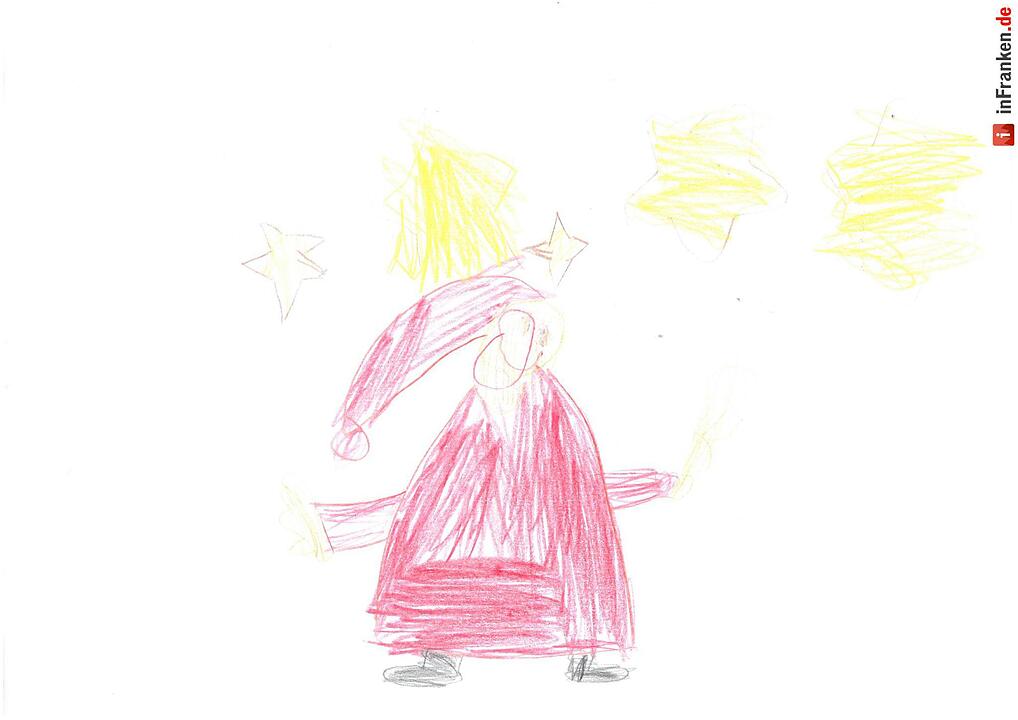 Selbstgemalte Weihnachtsbilder von Kindern aus Franken 2016