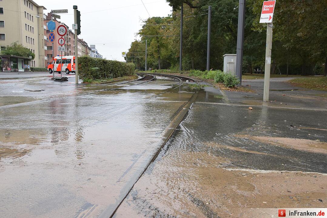 Wasserrohrbruch in Würzburg