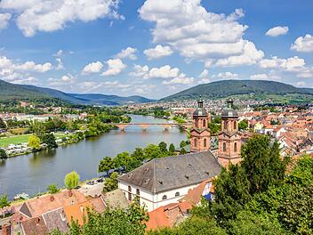 Panorama-Blick von der Mildenburg auf die Stadt Miltenberg