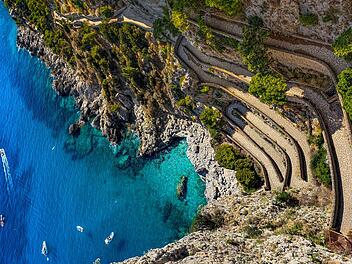 Italy. Capri Island. Via Krupp seen from Gardens of Augustus Italy. Capri Island. Via Krupp seen from Gardens of Augustus