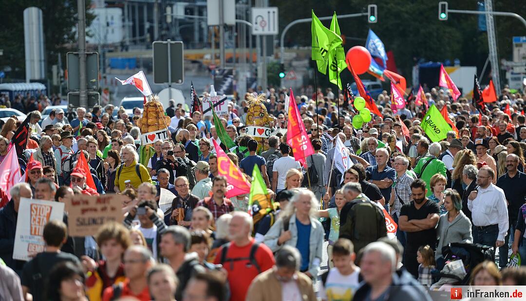 Demonstration gegen die Handelsabkommen