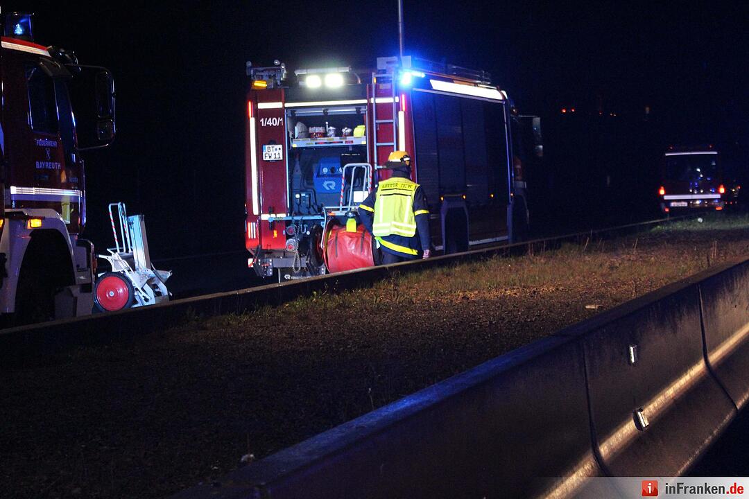 Unfall legt Verkehr auf A9 bei Bayreuth lahm - Sieben Fahrzeuge an Verkehrsunfall im Baustellenbereich beteiligt – glücklicherweise nur ein Leichtverletzter