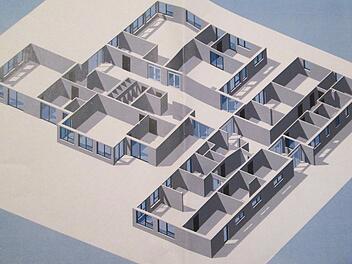 So könnte der neue Kindergarten in Elfershausen nach Plänen von Architekt Thomas Ruser gegliedert sein.  Foto: Repro-Ehling/Planskizze: Thomas Ruser