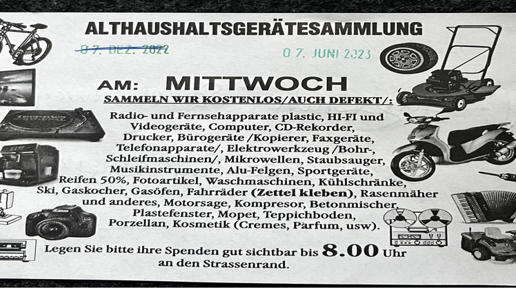 Hof: Illegale M&uuml;llsammler unterwegs - Stadt mit Erkl&auml;rung und Hinweis