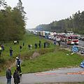 Schaulustige bei einem Unfall auf der A6 bei Roth. Foto: News5
