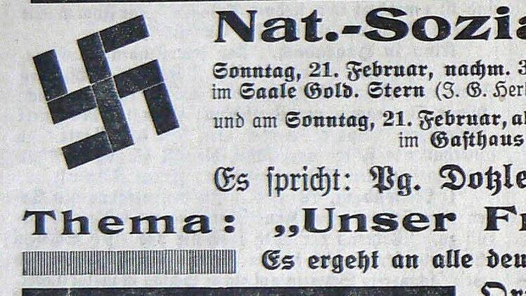 Wahlwerbung für Hitler aus dem Wiesent-Boten vom 8. April 1932