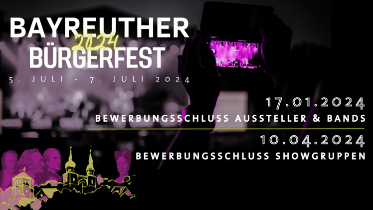 Bayreuther Bürgerfest 2024: Standbetreiber, Bands und Showgruppen können sich jetzt bewerben