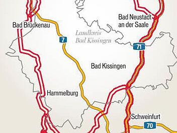Zu den neuen Trassen (im Bild) der Erdverkabelung für die Stromtrasse Südlink wird der Regionale Planungsverband Main-Rhön keine Empfehlung abgeben. Foto: Grafik Carolin Höfler