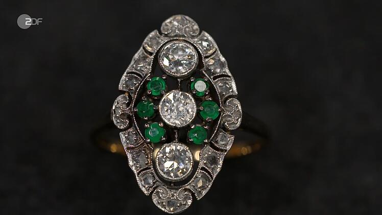 Ein Navette-Ring aus 750er-Gelbgold mit Platin sollte bei "Bares f&uuml;r Rares" einen neuen Besitzer finden.