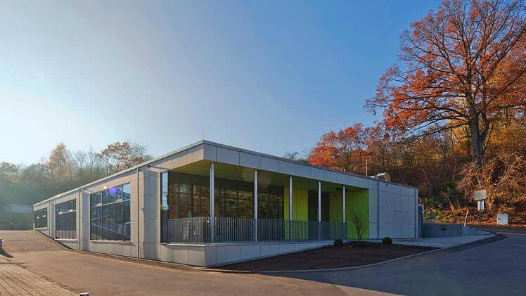 Neubau einer Schulmensa im Schulzentrum Eltmann. Architektur: Baurconsult Architekten Ingenieure, Haßfurt. Besichtigung Sonntag 14 bis 15 Uhr, Oskar-Serrand-Straße 27.  Foto: Gerhard Hagen