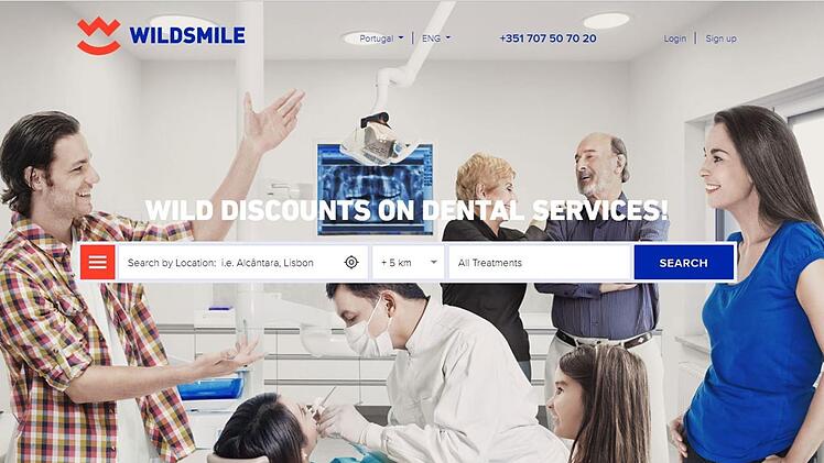 Die Plattform Wildsmile will den Gang zum Zahnarzt einfacher, transparenter und günstiger machen. Screenshot: Ronald Heck