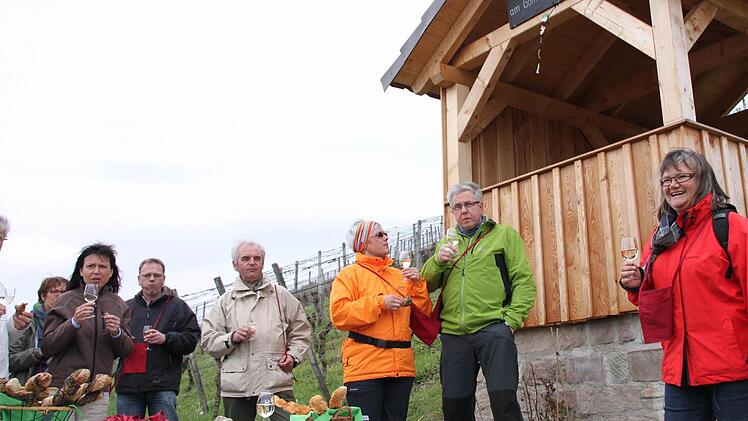 Sachkundig und mit viel Humor führte Christiane Schmid (r.) durch die Weinberge.