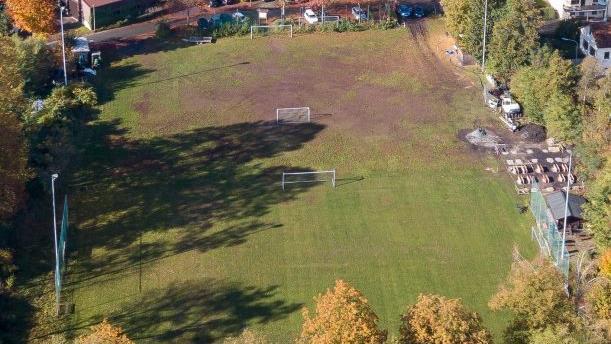 Auf dem "alten" Sportplatz in Stockheim wird ein Kunstrasenplatz gebautprivat