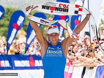 Darf Andreas Dreitz am Samstag erneut jubeln? In Zürich geht der Michelauer zur Vorbereitung auf die Ironman-Halbdistanz-WM über die Olympische Distanz an den Start. Foto: pr