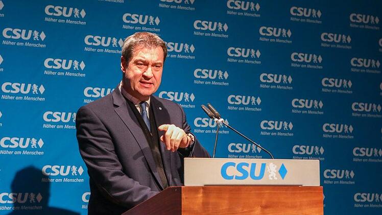 Markus Söder am Rednerpult. Foto: Barbara Herbst