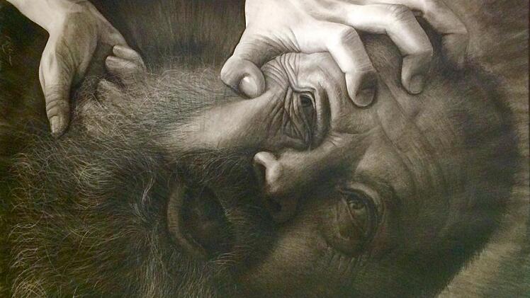 Jorge Villalbas "Holofernes" (2013), Ölkreide/Leinwand Bild: Jorge Villalba, Tambach-Dietharz