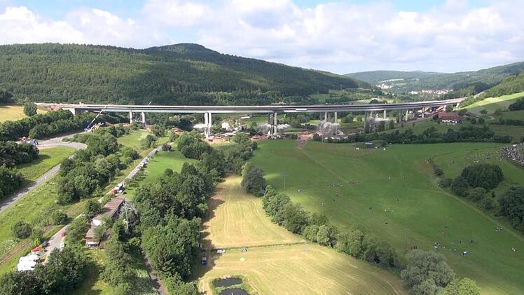 Sprengung der Sinntalbruecke