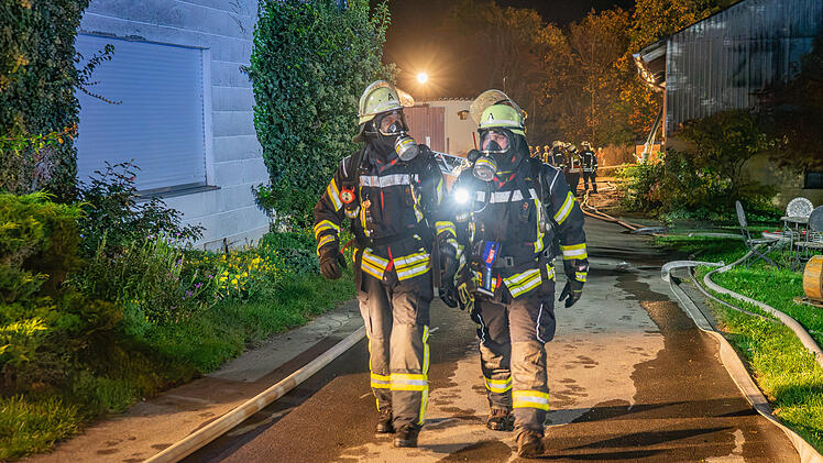 Scheunenbrand im Landkreis Ansbach