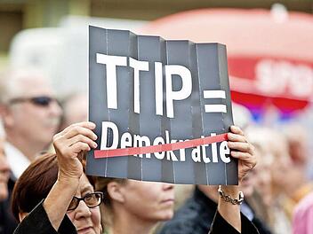 Viele Bürger zeigen sich gegenüber den laufenden Verhandlungen zur Transatlantischen Handels- und Investitionspartnerschaft (TTIP) misstrauisch. Das Europe-Direct-Zentrum, die Stadt Coburg und die IHK zu Coburg wollen am Montag, 30. März, bei einem Rathausgespräch Informationen aus erster Hand bieten und Diskussionen ermöglichen. Foto: Daniel Karmann, dpa