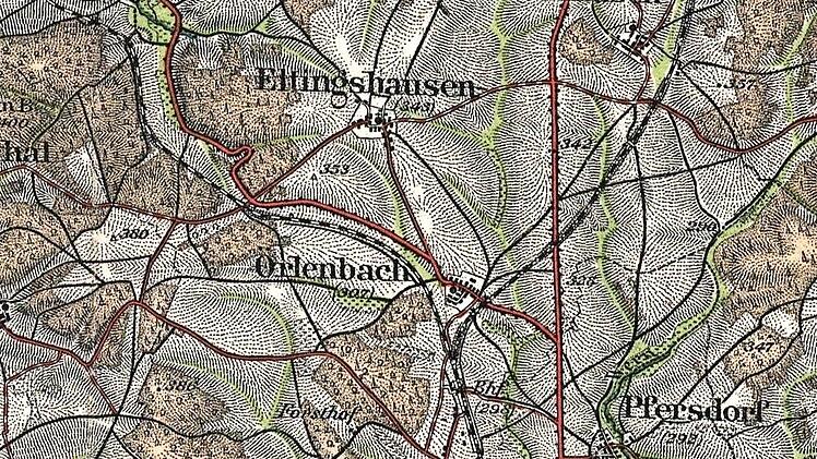 Oerlenbach und umliegende Orte um 1900