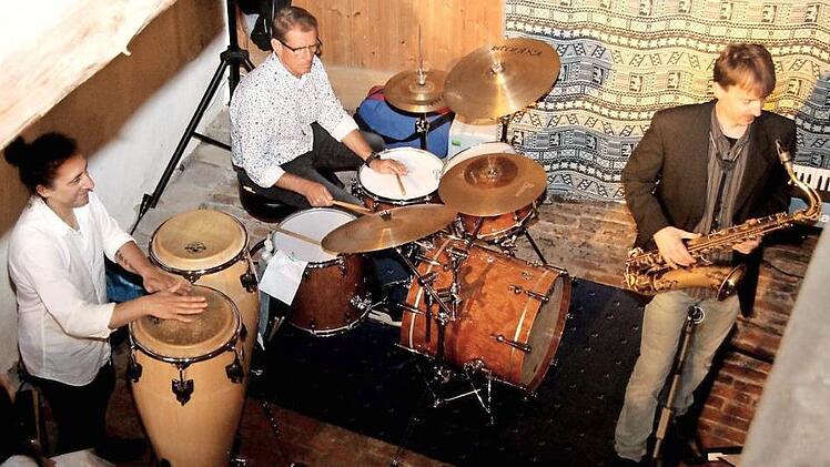 Alberto Parmigiani, Rainer Groh und Hubert Winter (v. l.) spielten beim letzten Jazzfrühschoppen mit Thomas Fink und Rainer Glas.