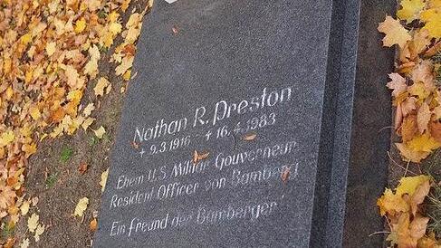 Das Grab von Nathan R. Preston, der in Bamberg seine zweite Heimat fand.
