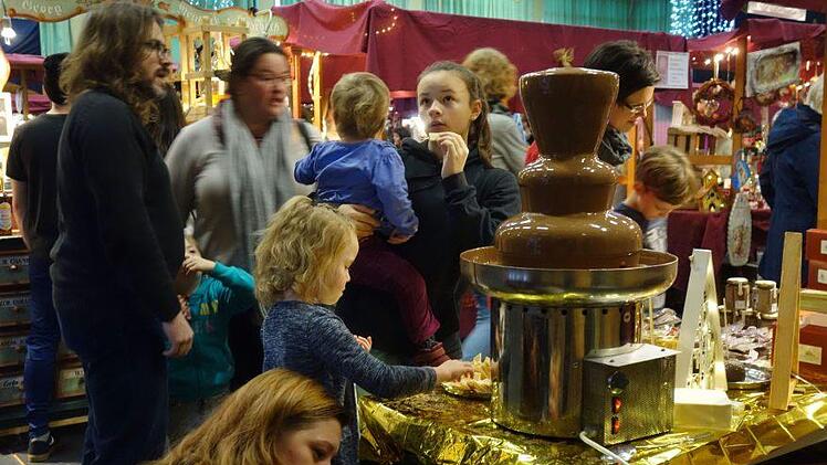Der Confiserie-Schokobrunnen  ist eine Attraktion.Norbert Neugebauer
