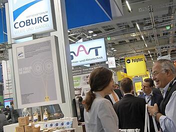 Der Wirtschaftsraum Coburg präsentierte sich bei der Messtechnik-Messe in Nürnberg am Gemeinschaftsstand von Bayern Innovativ in der Messehalle 12. Foto: Rolf Krebs