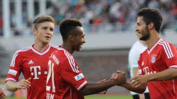 Auftritt der "kleinen Bayern" auf großer Bühne im Willy-Sachs-Stadion. Foto: ssp