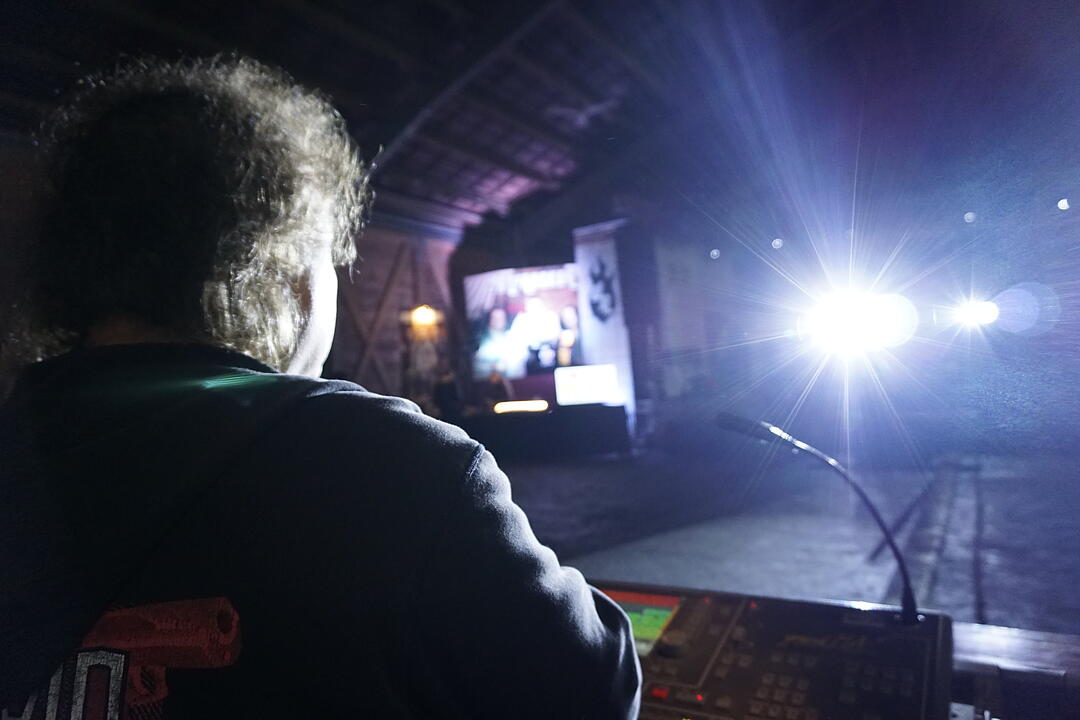 Backstage bei den Dorfrockern beim Eichenbühler Hoffest