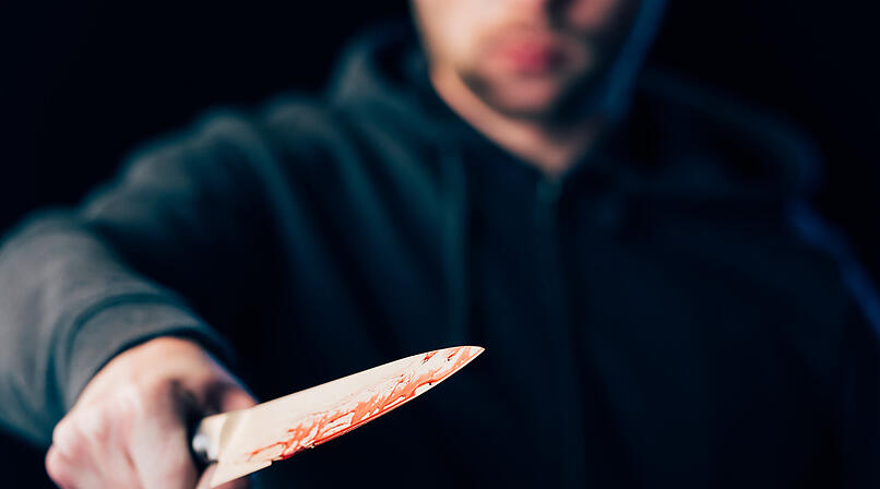 messer, killer, erwachsener, angriff, blut