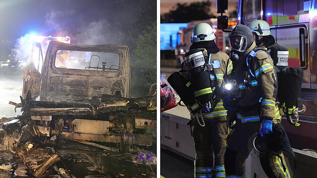 Kreis Ansbach: Kleintransporter geht auf A6 in Flammen auf