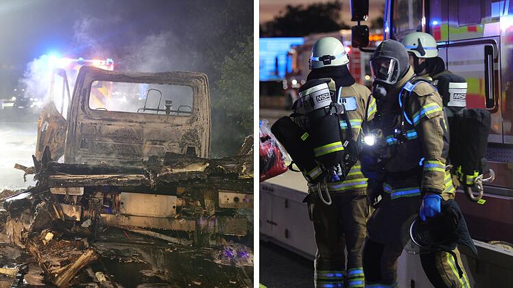 Kreis Ansbach: Kleintransporter geht auf A6 in Flammen auf