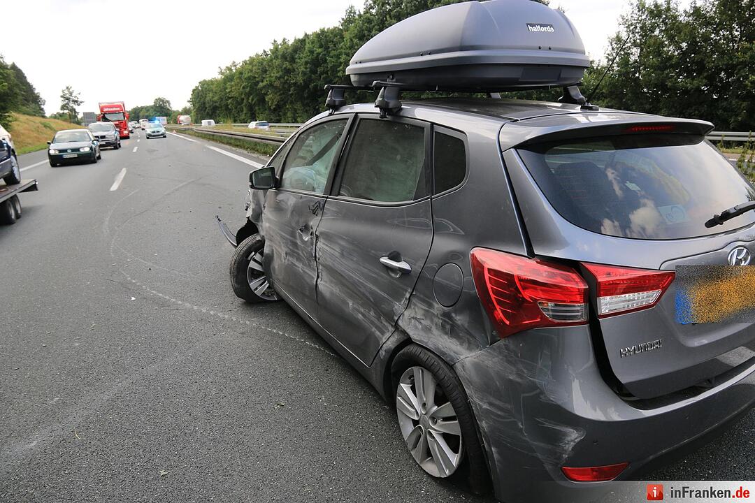 Unfall auf der A3 bei Schlüsselfeld