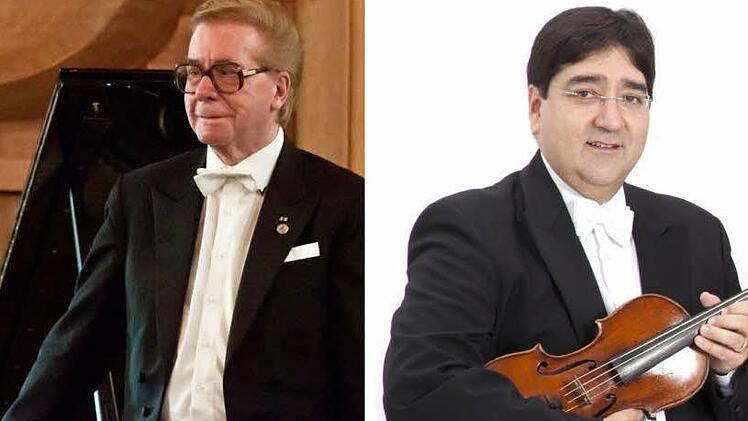 Der Pianist Hans-Dieter Bauer (links)und der Geiger Raul Teo Arias konzertieren am Samstag in Neustadt.Fotos: Archiv