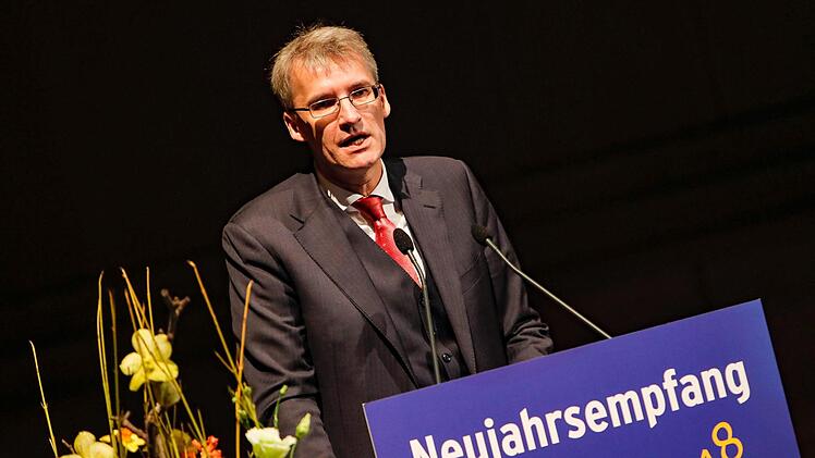 Der ZDF-Terrorexperte Elmar Theveßen während seiner Rede auf dem Neujahrsempfang des Bamberger Erzbischofs. Matthias Hoch