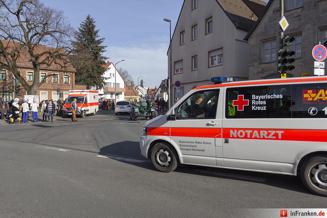 Unfall bei Faschingsumzug in Erlangen