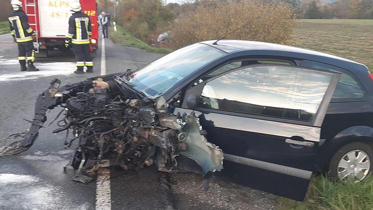 Der Ford wurde im Frontbereich v&ouml;llig zerst&ouml;rt.