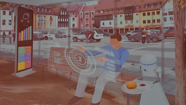 So könnte eine smarte Parkbank aussehen, wenn es nach den Schülern der Kulmbacher Carl-von-Linde-Realschule geht. Uschi Prawitz