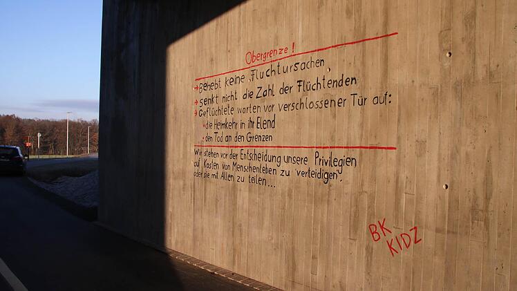 BK-Kidz-Graffiti im Tunnel am Fahrradweg Bad Kissingen-Arnshausen. Foto: Paul Ziegler
