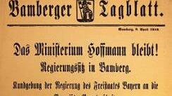 Welch eine Meldung: "Regierungssitz in Bamberg"!