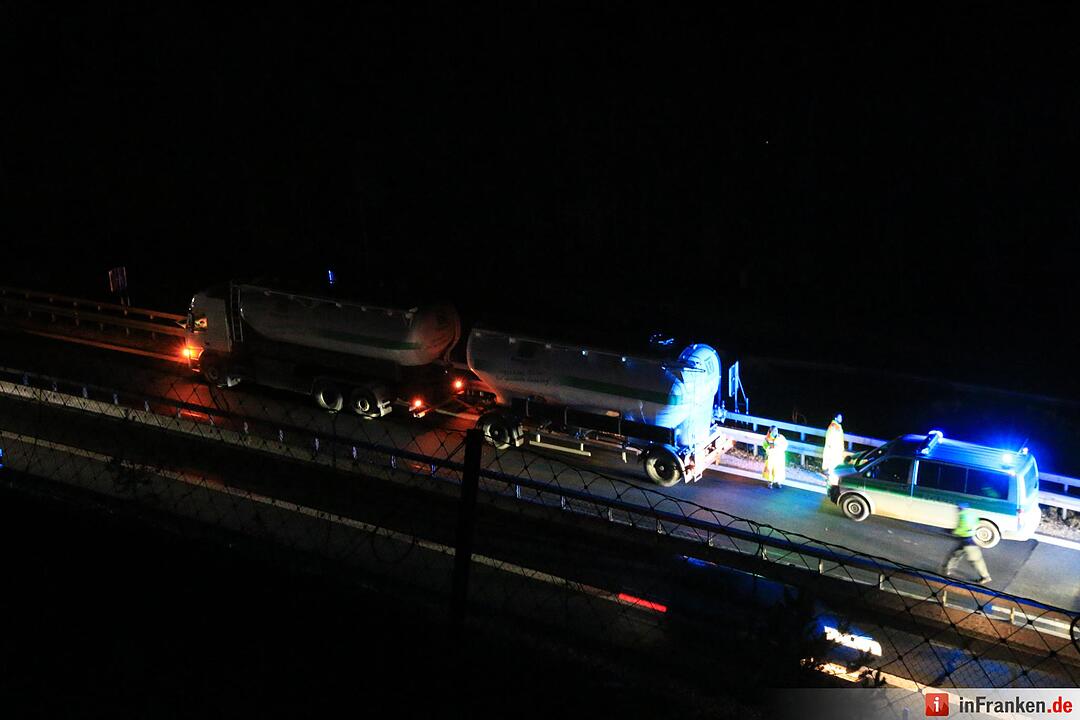 Pannen-Lkw in der A70-Baustelle Würgauer Berg