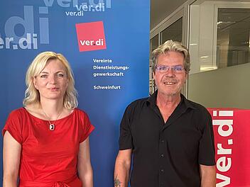 Marietta Eder ist neue Geschäftsführerin von Verdi Schweinfurt. Uwe Gratzky soll das Team bei den  Themen Gesundheit, soziale Dienste, Bildung und Wissenschaft unterstützen.